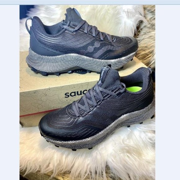 Saucony Other - New Men's Saucony Endorphin Trail Running Shoes Size 8.5 Black Gravel Fast Ship